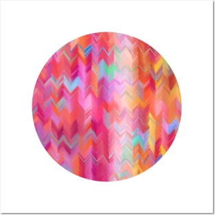 Colorful painted chevron pattern Posters and Art